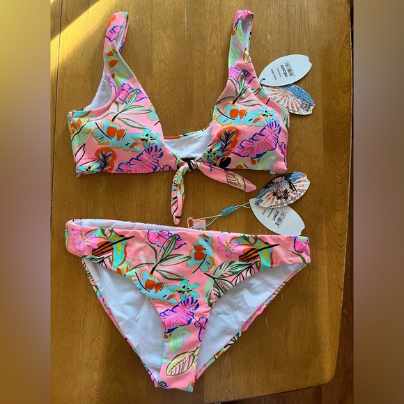 Bikini 2 Pièces Floral KECHIKA - Taille 14 Haut / 16 Bas - Neuf Avec Étiquettes (NWT)